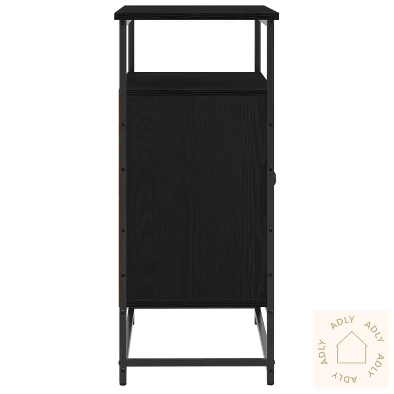 Skap Svart Eik 69X35X80 Cm Konstruert Tre Og Stål