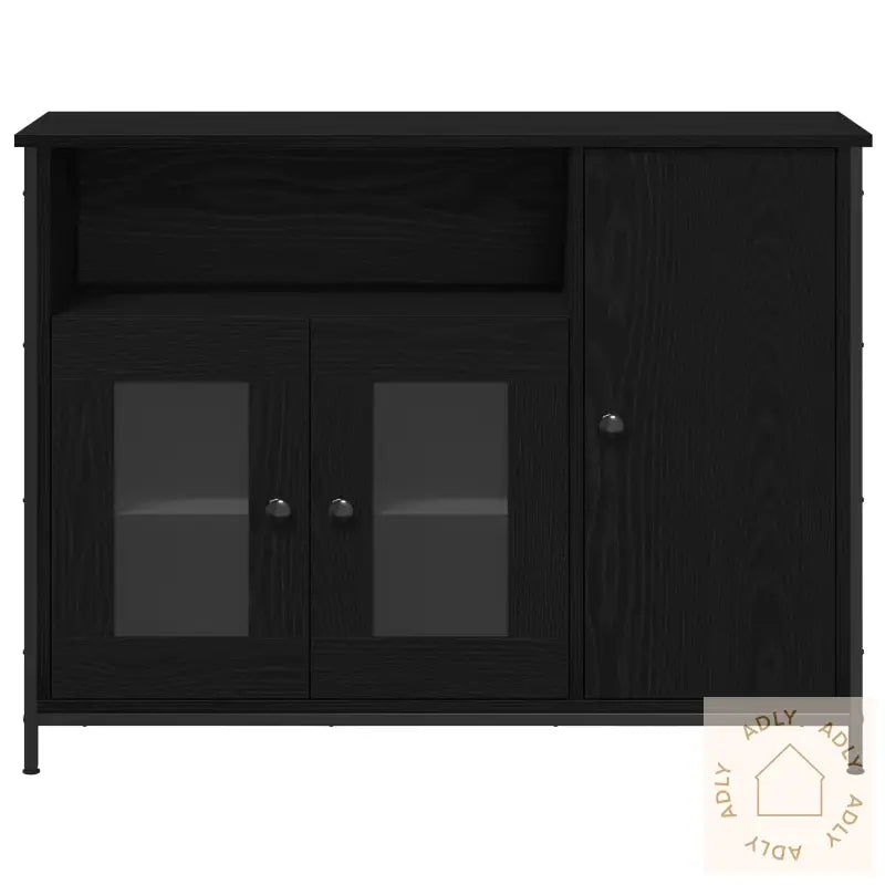 Skap Svart Eik 100X35X75 Cm Konstruert Tre