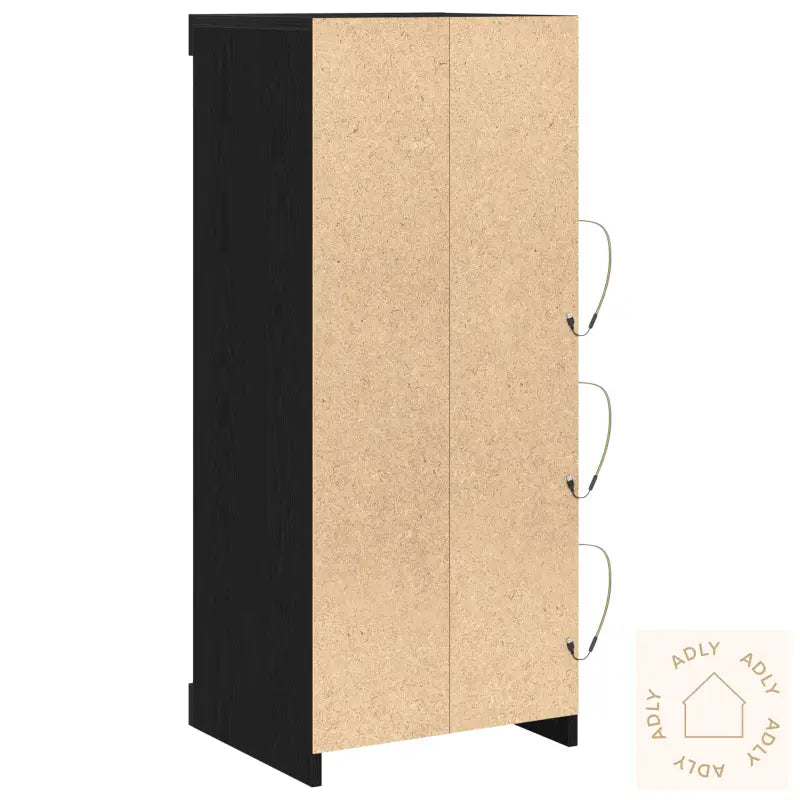 Sideboard Med Led-Lamper Svart Eik 41X37X100 Cm