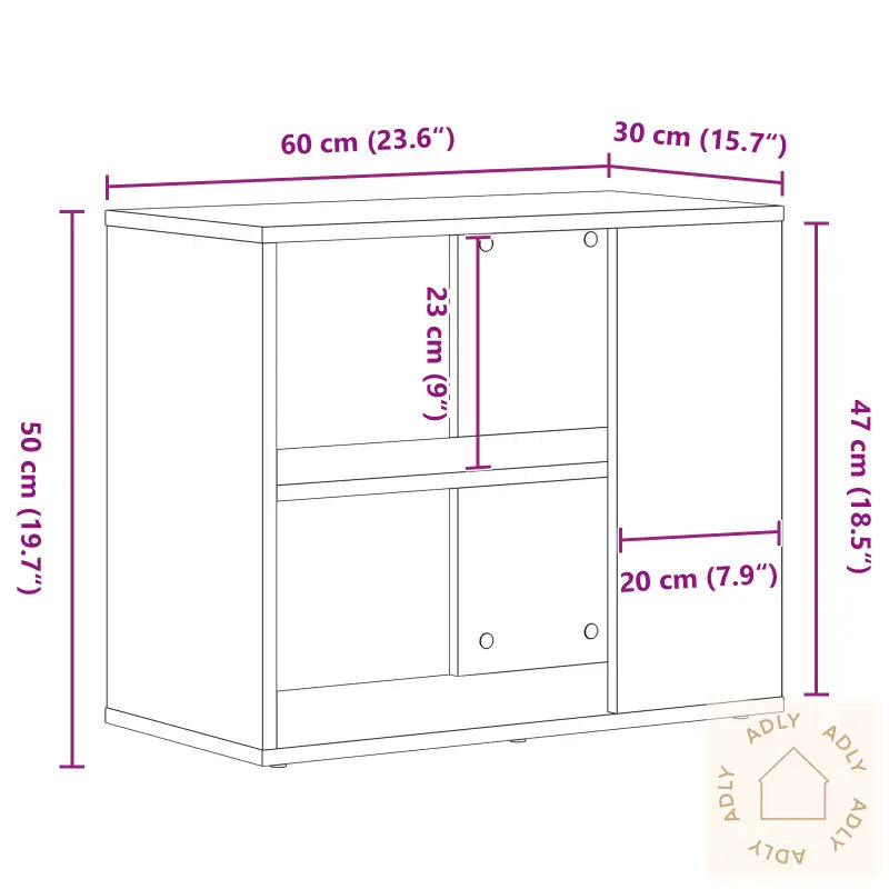 Sideboard I Svart Eik 60X30X50 Cm Laget Av Konstruert Tre