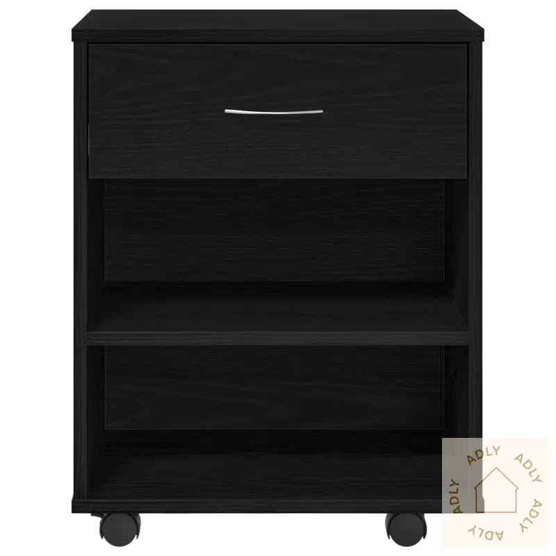 Rullekabinet I Svart Eik, 46X36X59 Cm, Laget Av Tre