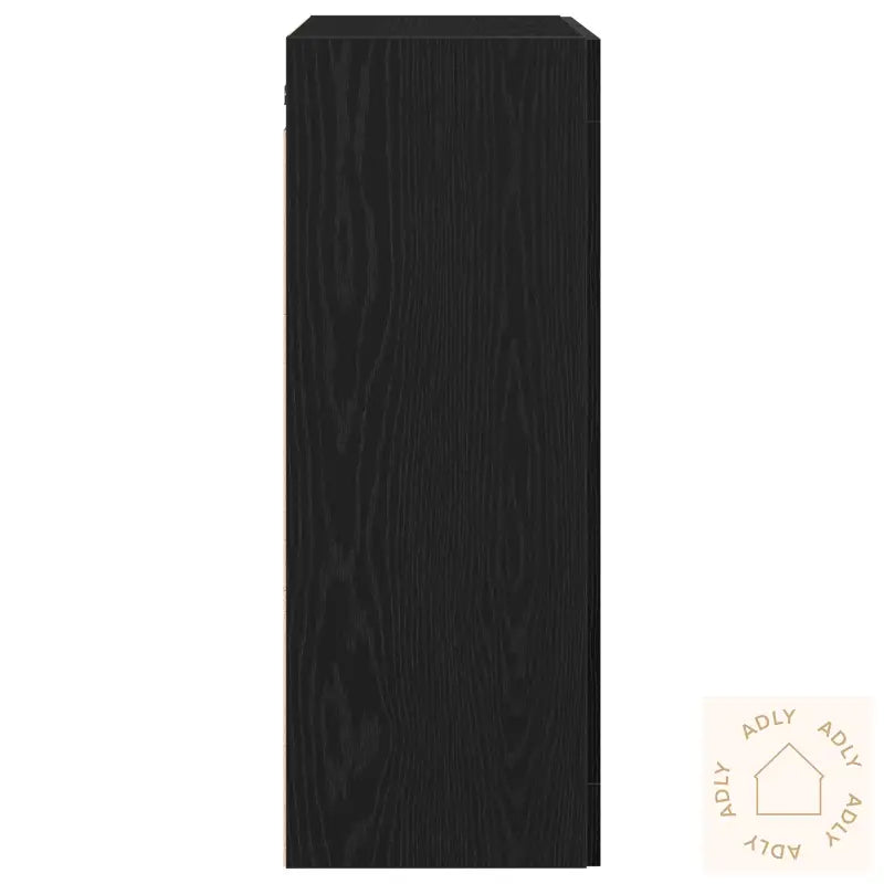 Vegghengt Skap I Svart Eik 69,5X34X90 Cm Laget Av Tre