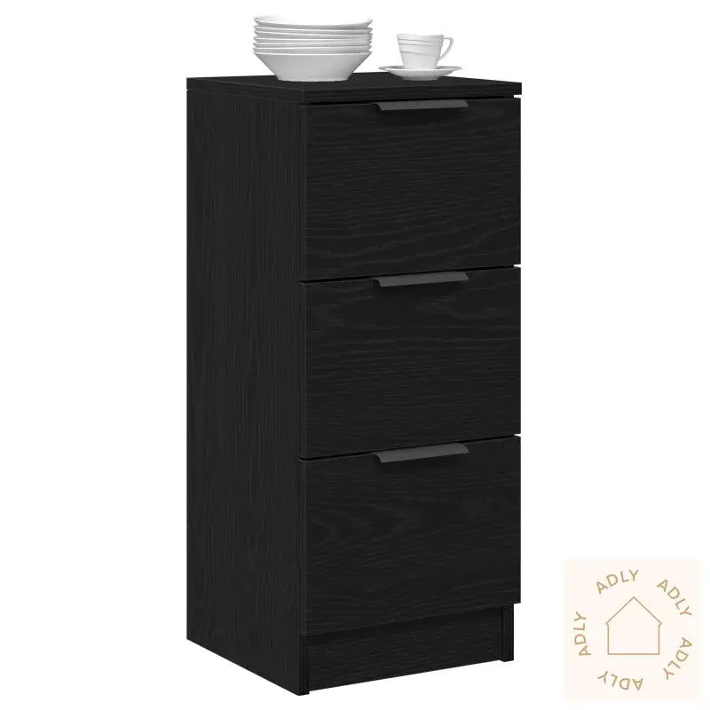 Sideboards 2 Pcs Svart Eik 30X30X70 Cm Konstruert Tre