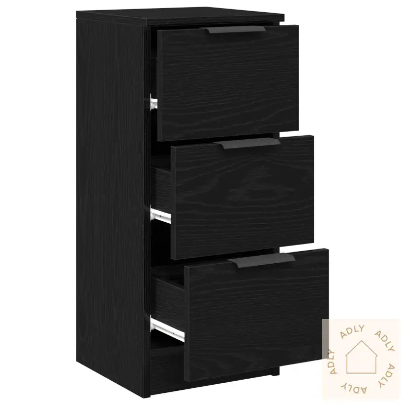 Sideboards 2 Pcs Svart Eik 30X30X70 Cm Konstruert Tre
