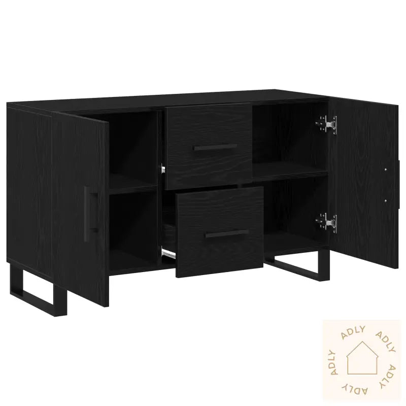 Sideboard Svart Eik 100X36X60 Cm Konstruert Tre