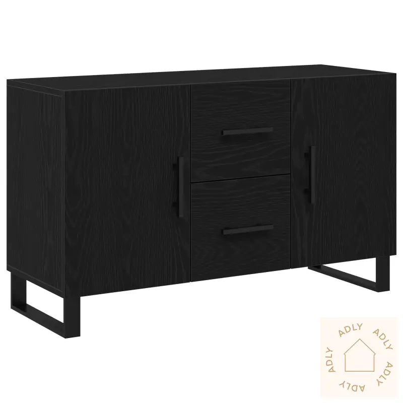 Sideboard Svart Eik 100X36X60 Cm Konstruert Tre