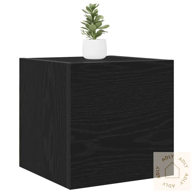 Veggmonterte Tv-Skap 2 Stk Svart Eik 30,5X30X30 Cm