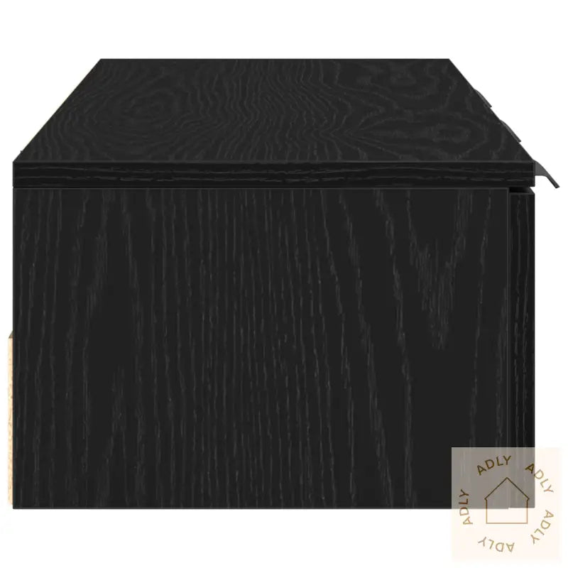 Sort Eik Veggskap 102X30X20 Cm Laget Av Konstruert Tre