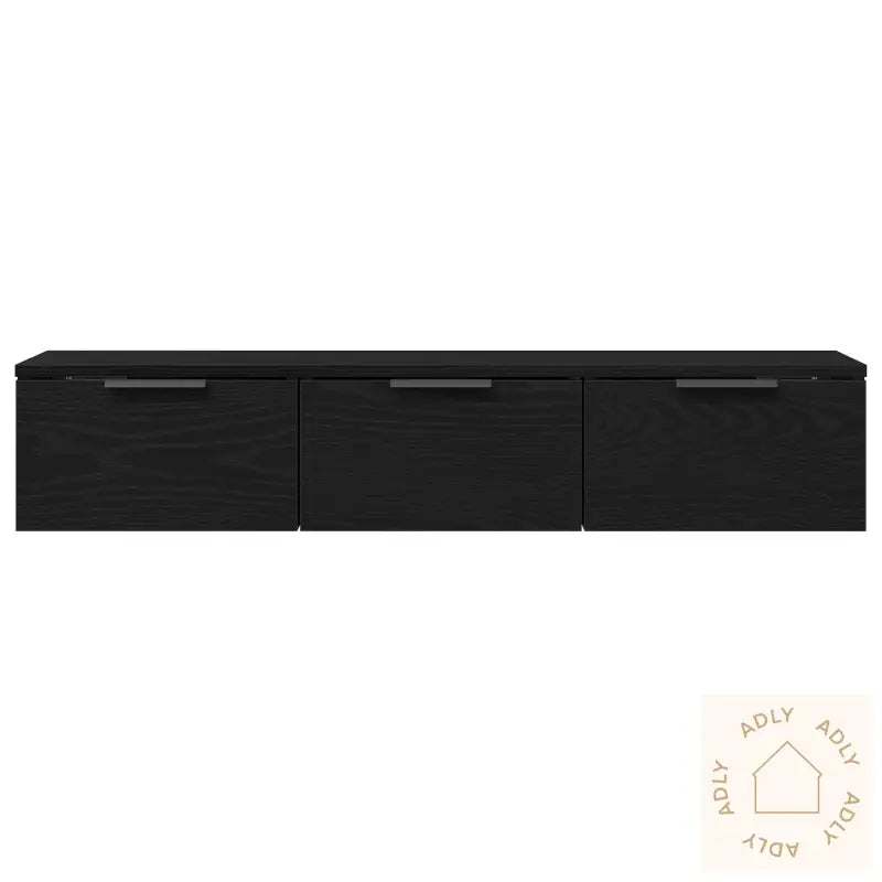 Sort Eik Veggskap 102X30X20 Cm Laget Av Konstruert Tre