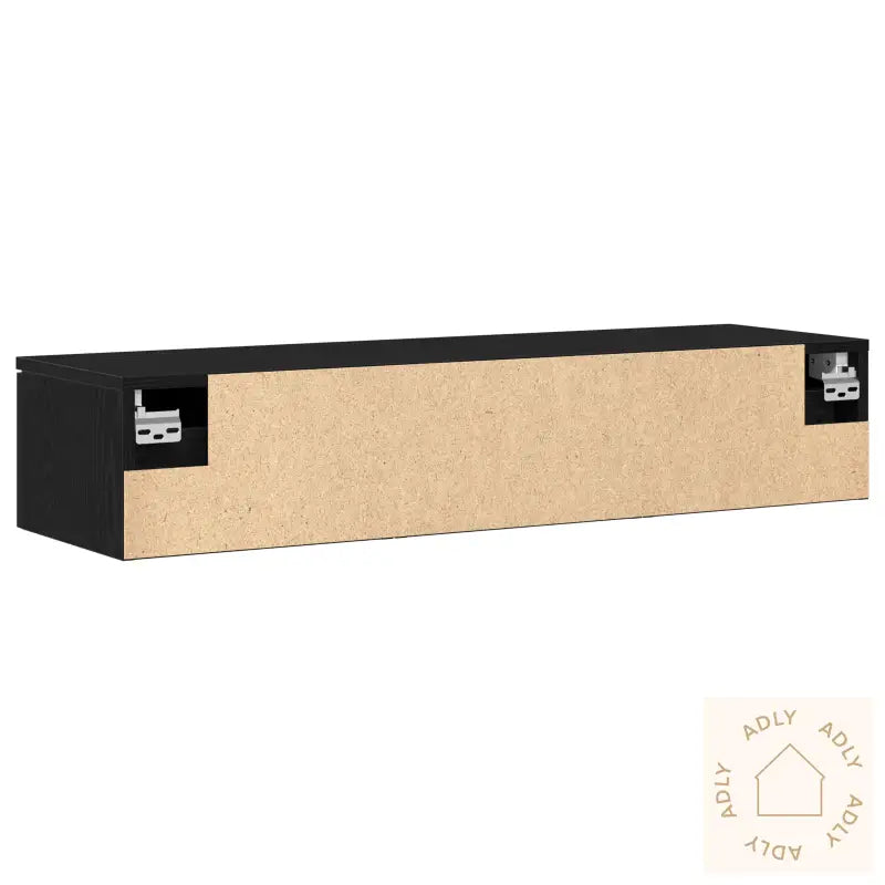Sort Eik Veggskap 102X30X20 Cm Laget Av Konstruert Tre