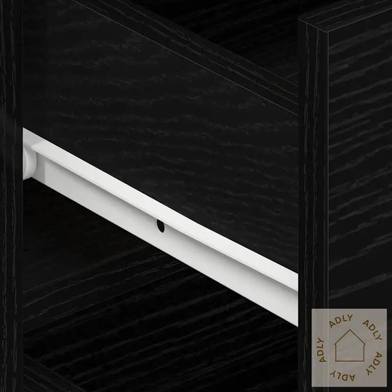 Sideboard Svart Eik Konstruert Tre 120 X 36 X 69 Cm Oppbevaring