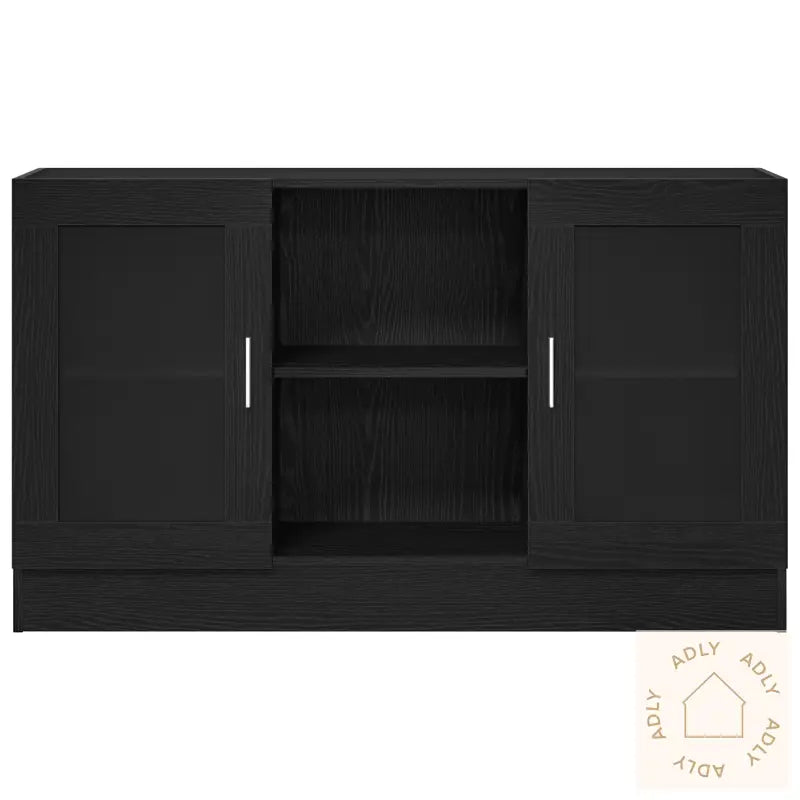 Sideboard I Svart Eik 120X30,5X70 Cm Laget Av Konstruert Tre