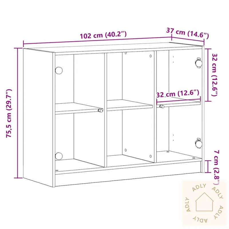 Skjenk Svart Eik 102X37X75,5 Cm Konstruksjons Tre