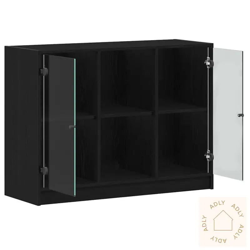 Skjenk Svart Eik 102X37X75,5 Cm Konstruksjons Tre