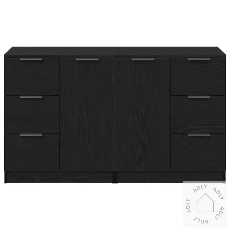 Sideboards 2 Stk Svart Eik 60X30X70 Cm Konstruert Tre