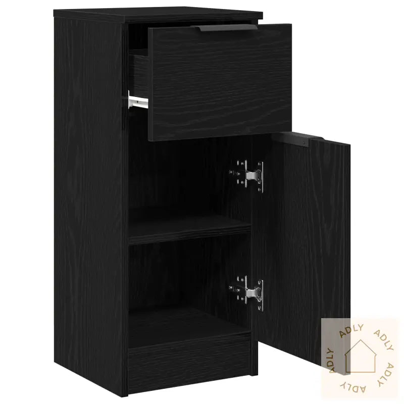 Sideboard Svart Eik 30X30X70 Cm Konstruert Tre