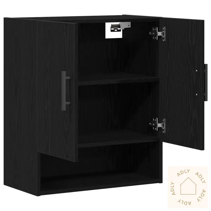 Veggskap Svart Eik 60X31X70 Cm Konstruert Tre