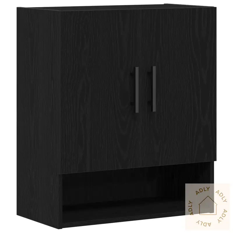 Veggskap Svart Eik 60X31X70 Cm Konstruert Tre