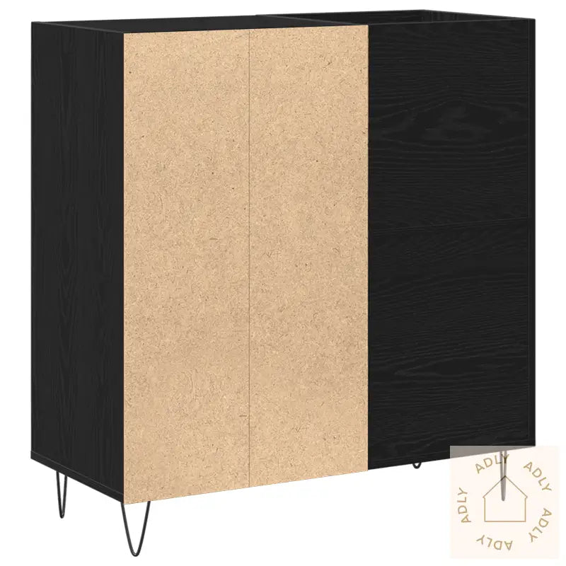 Medieskap Svart Eik 84,5X38X90 Cm Konstruert Tre