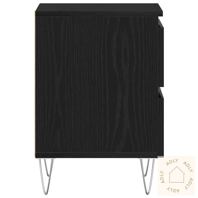 Nattbord Svart Eik 40X35X50 Cm Konstruert Tre