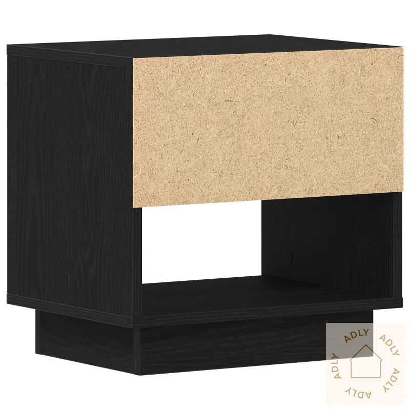 Nattbord 2 Stk Svart Eik 45X34X49 Cm Konstruert Tre