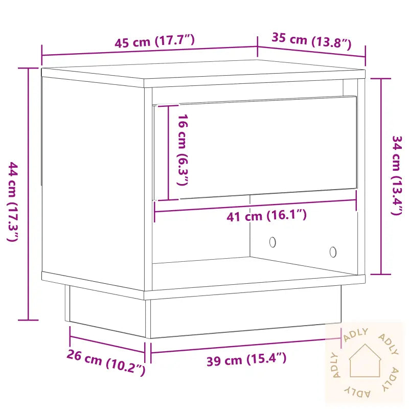 Nattbord 2 Stk Svart Eik 45X34X49 Cm Konstruert Tre