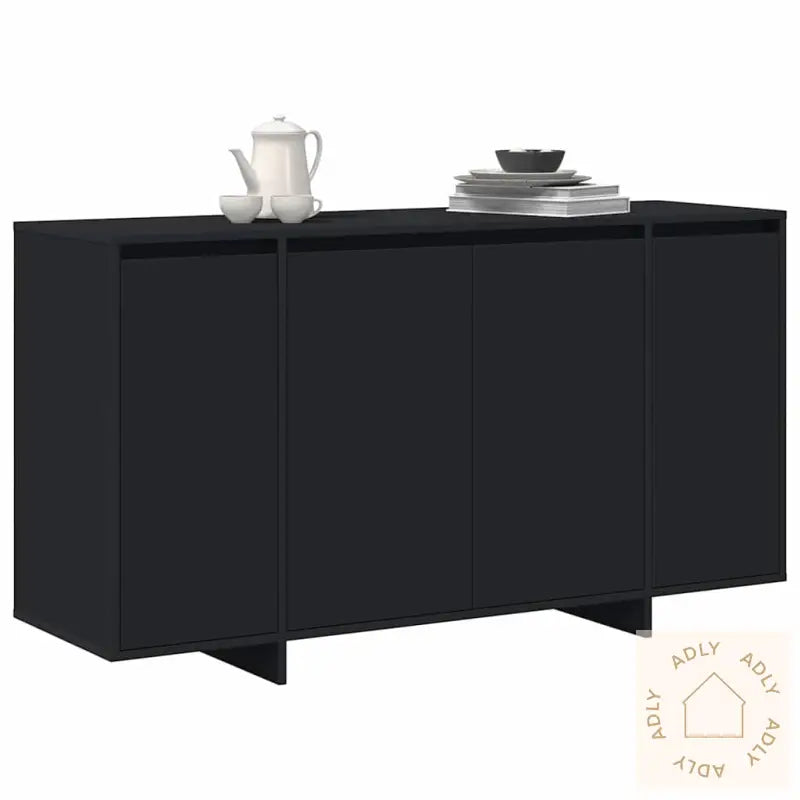 Svart Serviesskap Svart Konstruert Tre 135 X 41 X 75 Cm