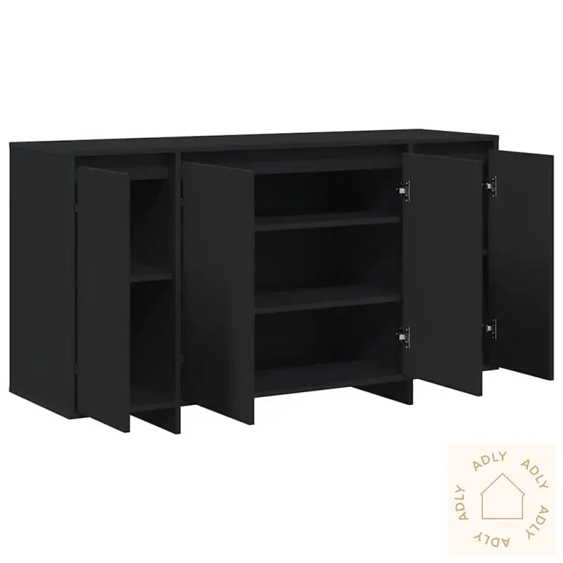 Svart Serviesskap Svart Konstruert Tre 135 X 41 X 75 Cm
