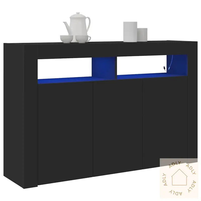 Sideboard Svart Konstruert Tre 116 X 30 X 75 Cm Sideboard