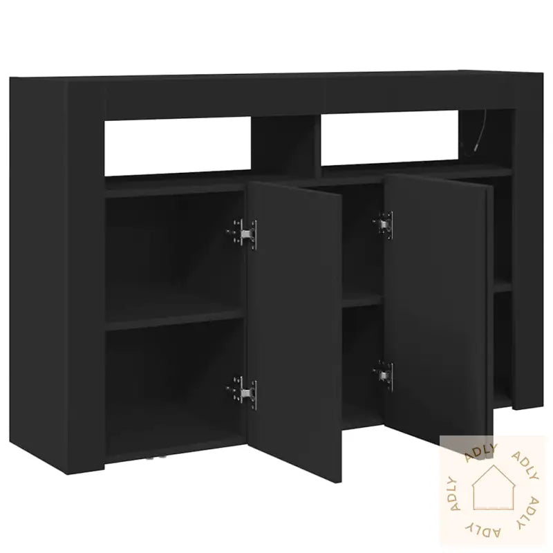 Sideboard Svart Konstruert Tre 116 X 30 X 75 Cm Sideboard