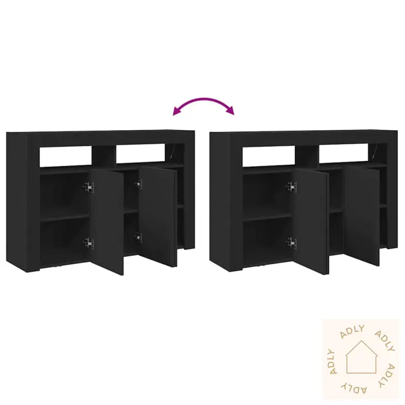 Sideboard Svart Konstruert Tre 116 X 30 X 75 Cm Sideboard