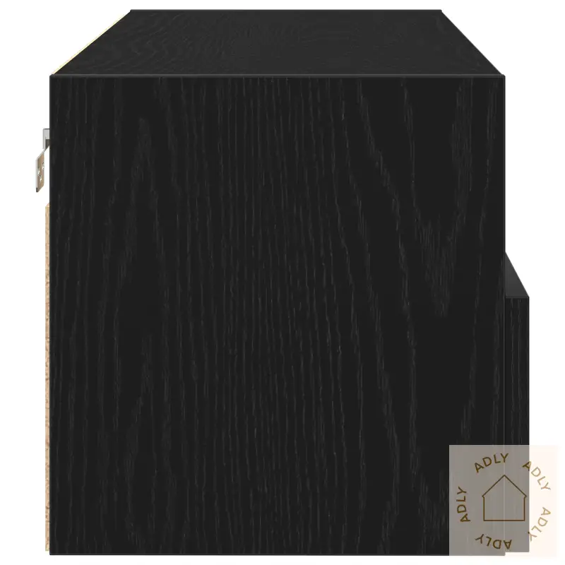Tv Veggskap 2 Stk Svart Eik 100X30X30 Cm Konstruert Tre