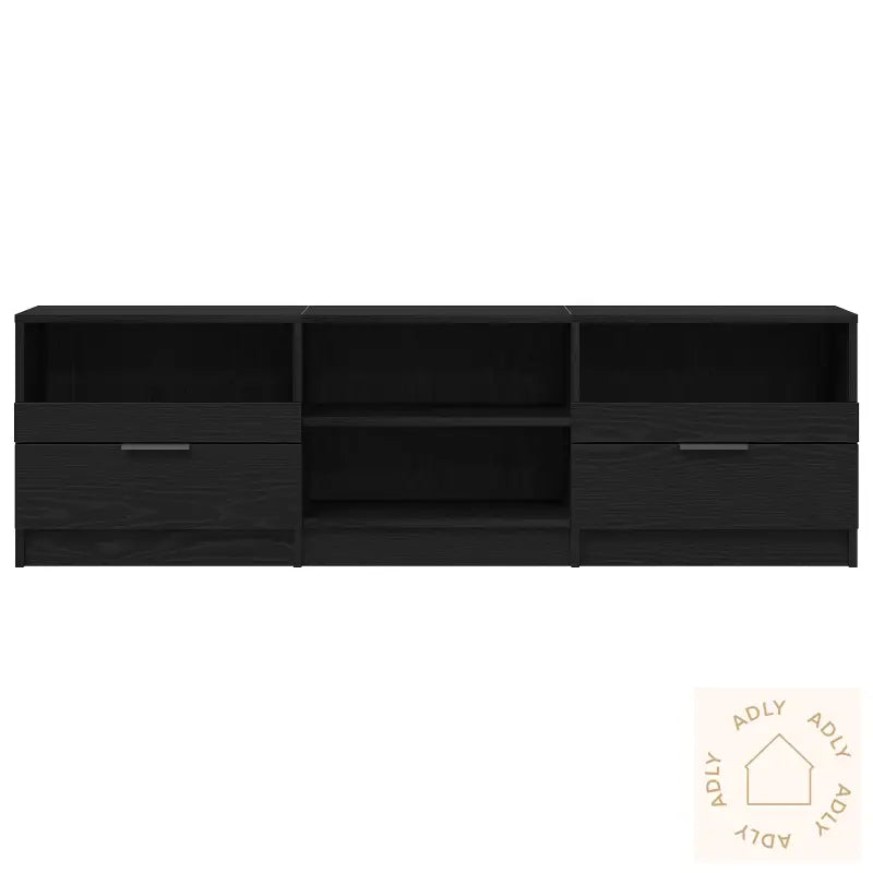 Tv-Benk Svart Eik 150X33,5X45 Cm Konstruert Tre