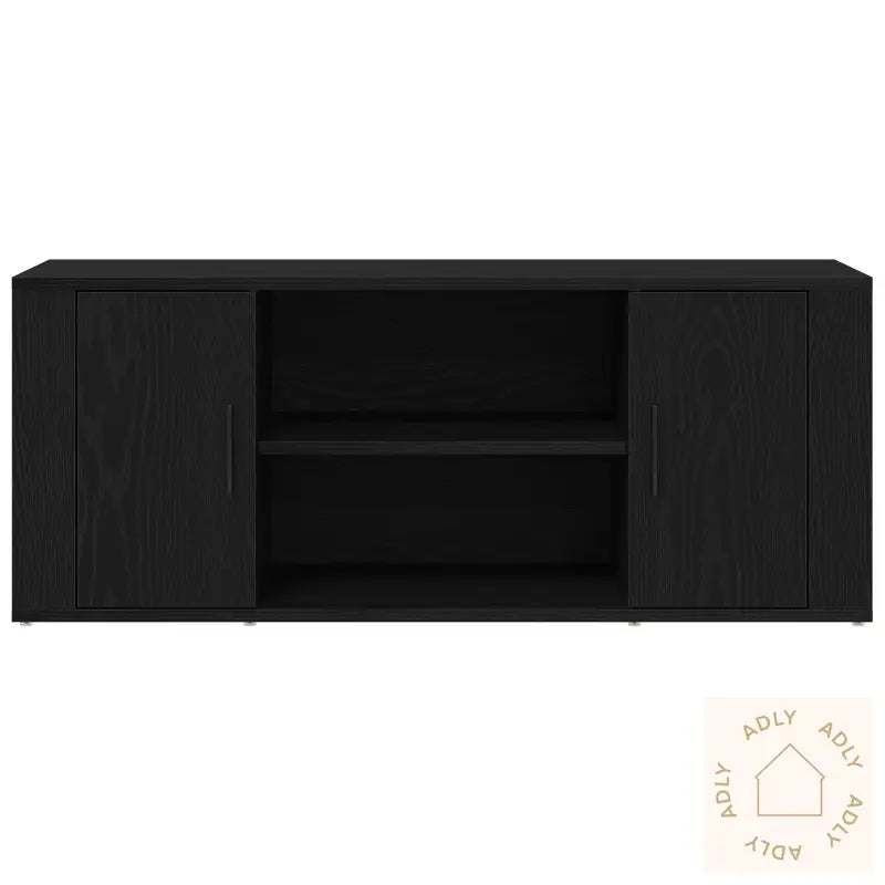 Tv-Benk Svart Eik 100X35X40 Cm Konstruert Tre