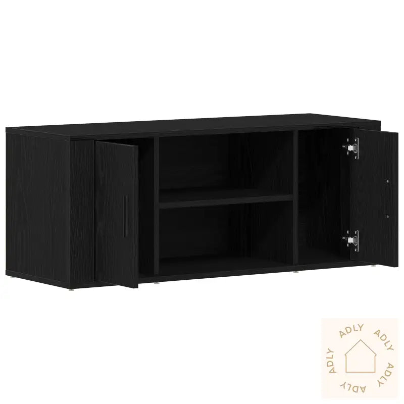 Tv-Benk Svart Eik 100X35X40 Cm Konstruert Tre