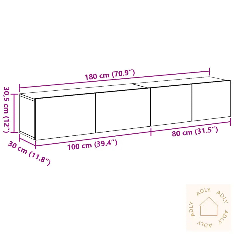 2-Delt Tv-Skap Sett Svart Konstruert Tre
