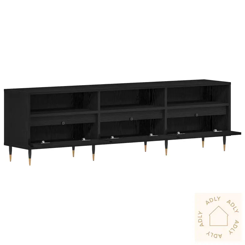 Tv-Møbel Sort Eik 150X30X44,5 Cm Laget Av Konstruert Tre