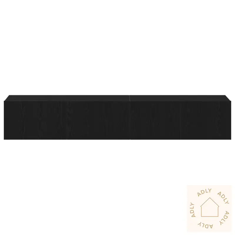 2-Delt Tv-Skap Sett Svart Konstruert Tre