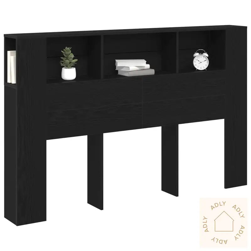 Svart Eik Hodegjerde Kabinett - 160X19X104,5 Cm Laget Av Konstruert Tre