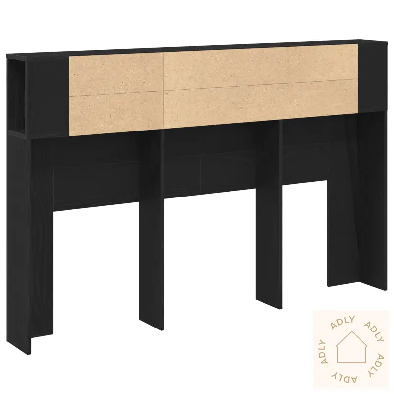Svart Eik Hodegjerde Kabinett - 160X19X104,5 Cm Laget Av Konstruert Tre