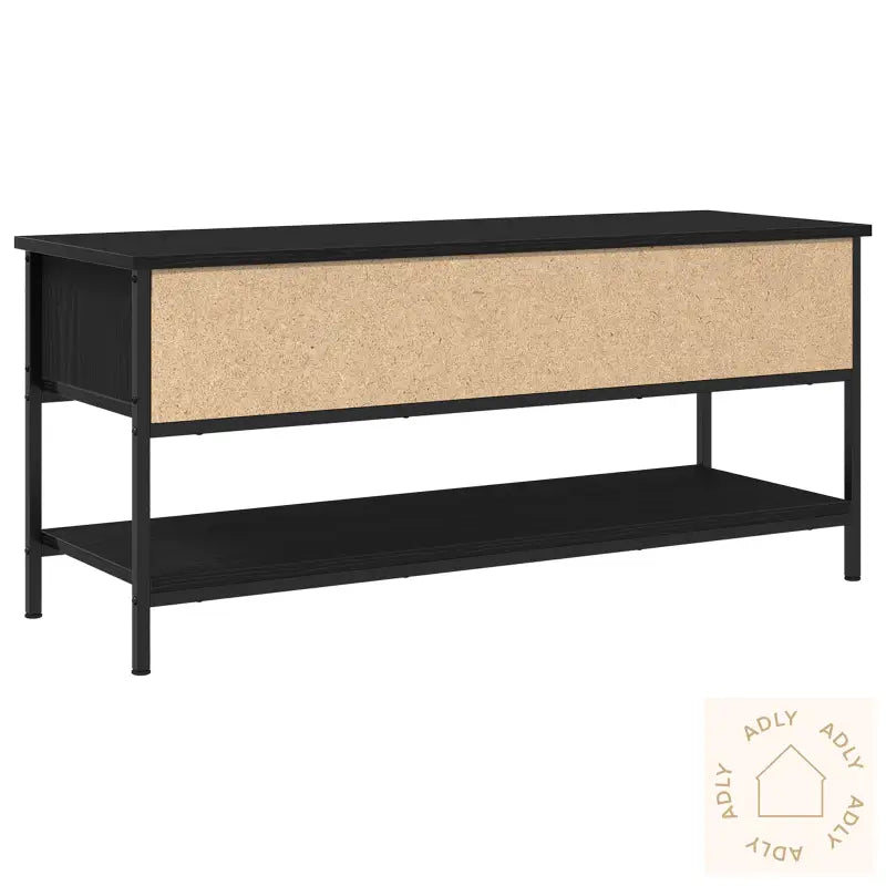 Tv-Benk Svart Eike 100X35X45 Cm Konstruert Tre Og Stål