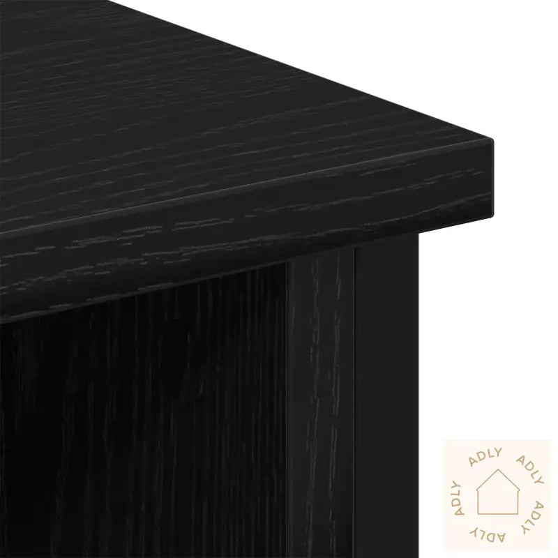 Tv-Benk Svart Eike 100X35X45 Cm Konstruert Tre Og Stål