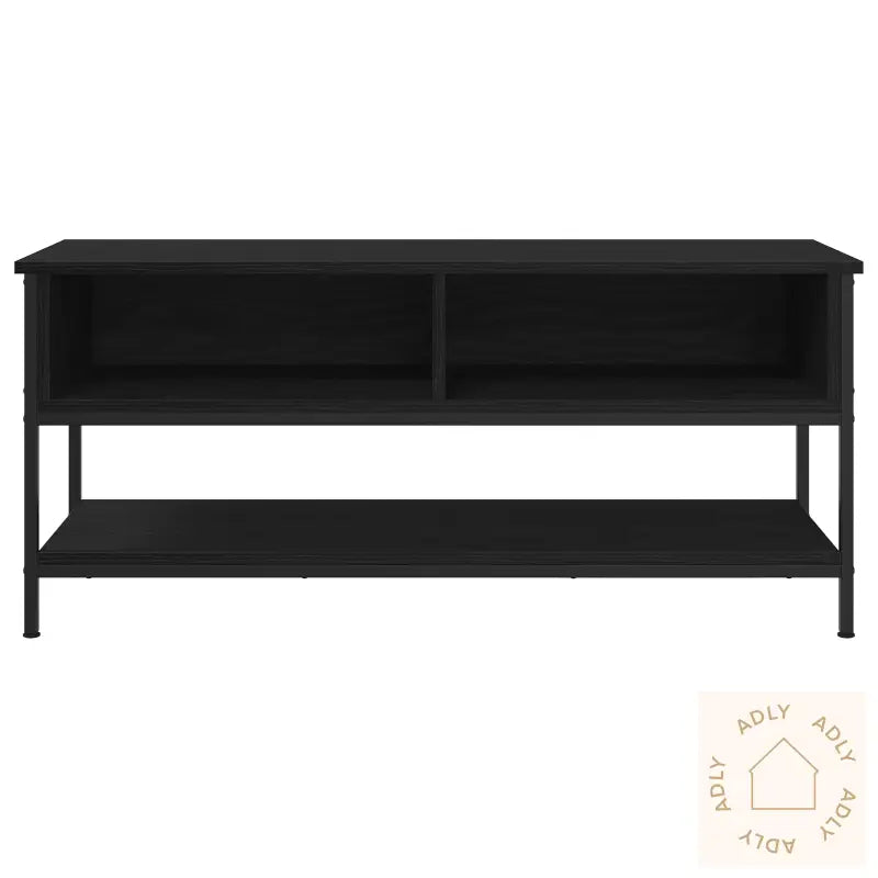 Tv-Benk Svart Eike 100X35X45 Cm Konstruert Tre Og Stål