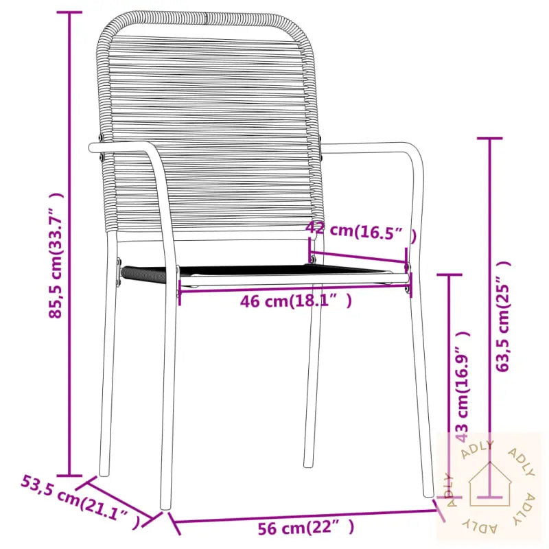 Utendørs Spisestue 5 Deler Svart