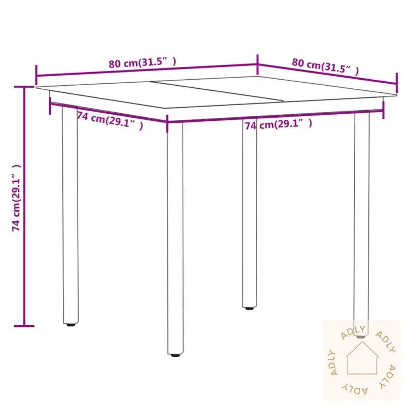 Utendørs Spisestue 5 Deler Svart