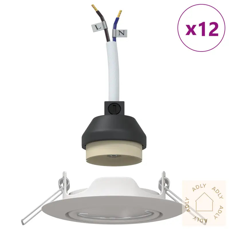 Innfelte Spotlights 12 Stk Rund Gu10 Hvit Ø90 Mm Stål
