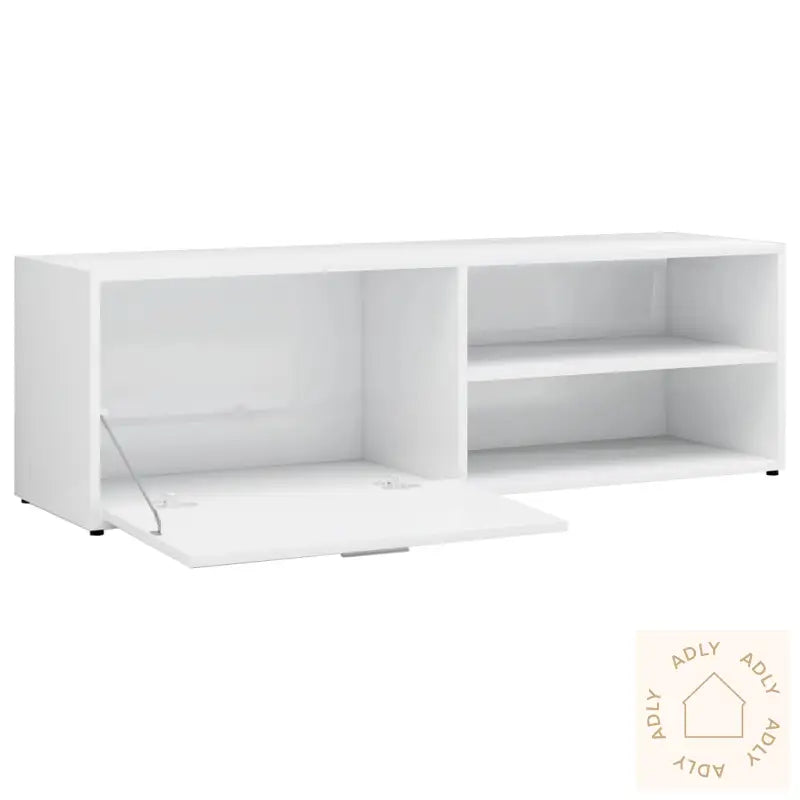 Tv-Benk Høyglans Hvit 120X34X37 Cm Konstruert Tre