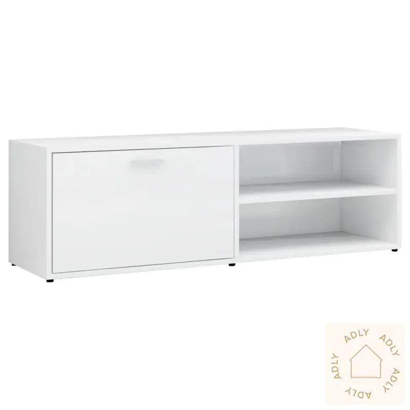 Tv-Benk Høyglans Hvit 120X34X37 Cm Konstruert Tre