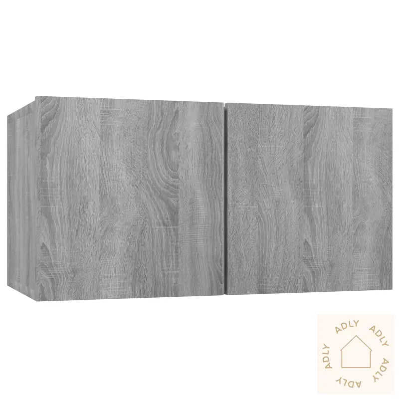Hengende Tv-Benker Grå Sonoma 2 Stk 60X30X30 Cm Konstruert Tre