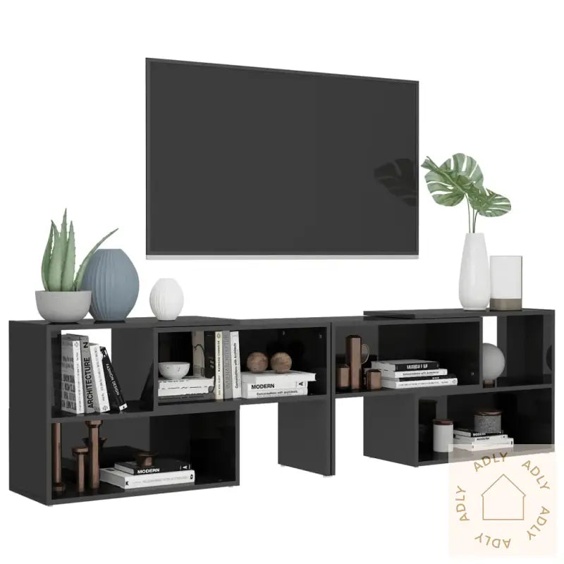 Tv-Benk Høyglans Grå 149X30X52 Cm Konstruert Tre